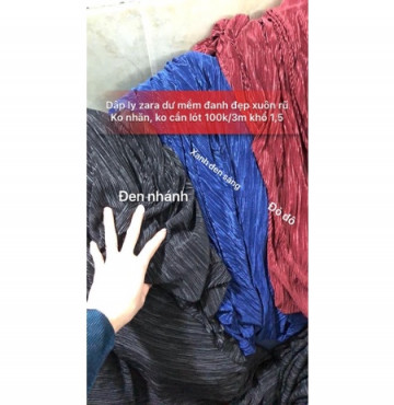 Dập ly zara dư mềm đanh xuôn rũ ko cần lót 100k/3m khổ 1,5